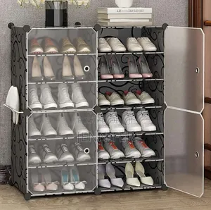 Portable Shoe Rack for Home Plastic With Door