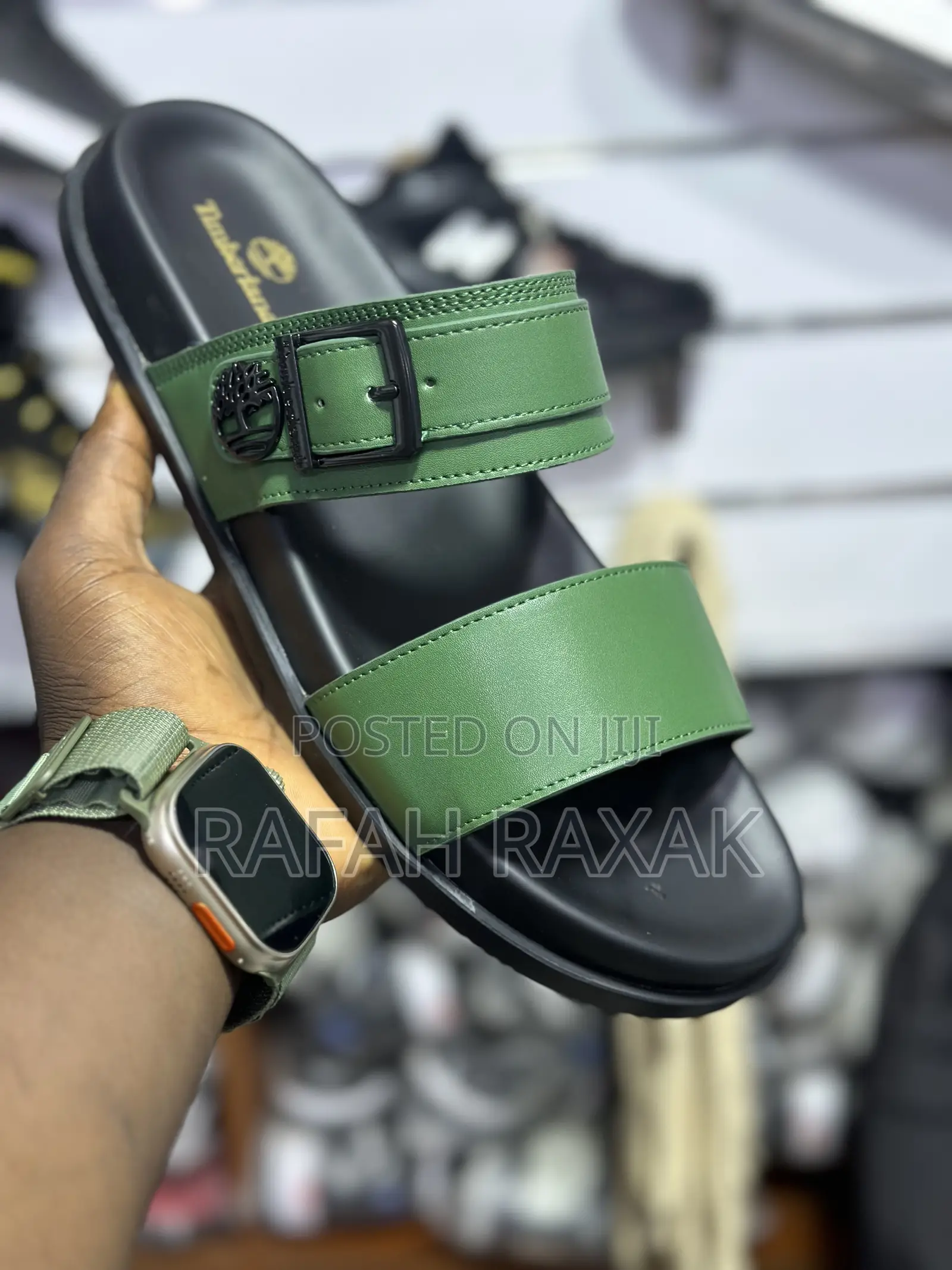 Original Men’S Timberland Green Double Strap Sandals
