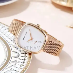 Hm Hannah Martin Golden Watch With White Display