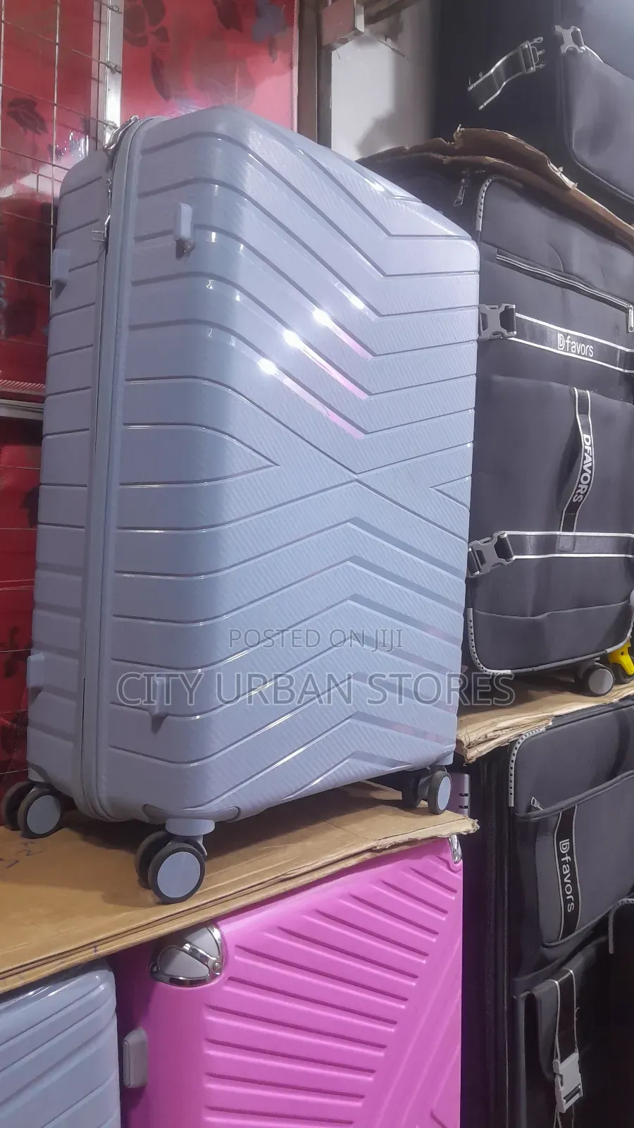 Light Blue Rubber Suitcase