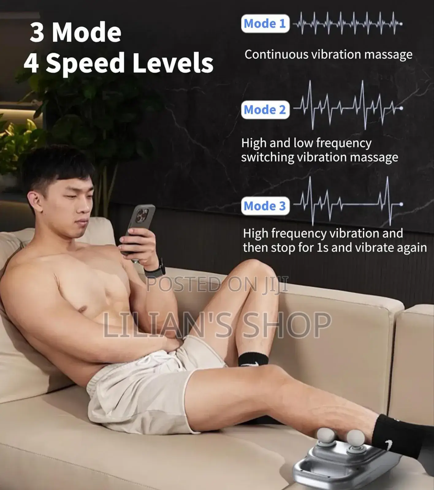 4 Head Massager, Deep Tissue Massage Gun