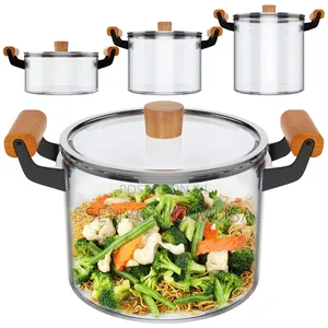 Glass Pot With Wooden Handle 5.0l