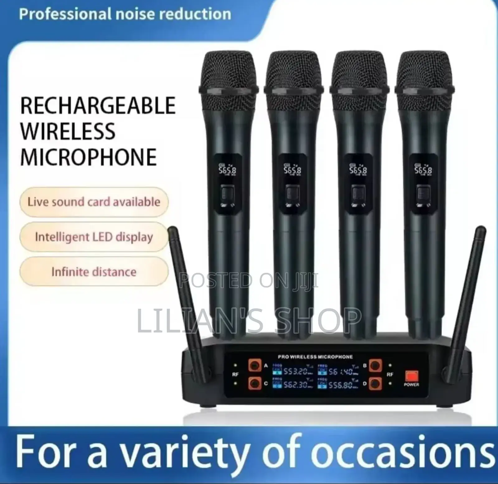 4 Piece Wireless Vocal Microphone Set