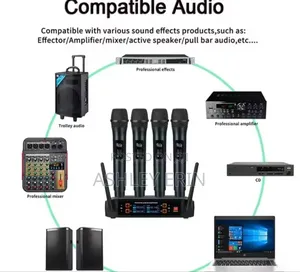 4 Piece Wireless Vocal Microphone Set