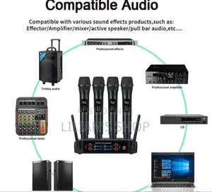 4 Piece Wireless Vocal Microphone Set