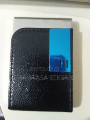 Metallic and Leather Card Holder