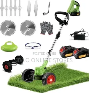 Rechargeable Cordless Grass Cutter With 2 Batteries
