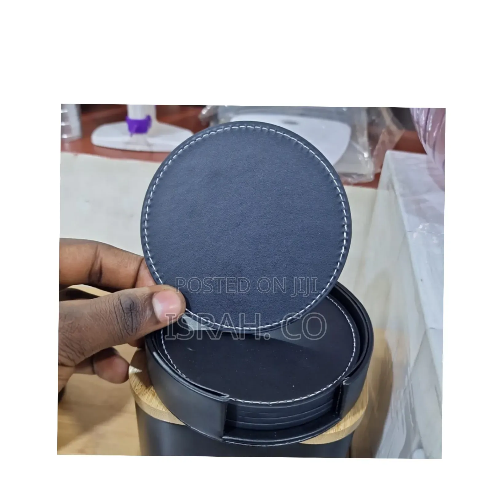 Leather Coffee Coasters.
