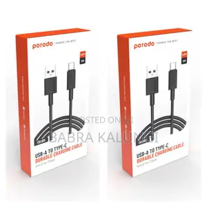 New Porodo Braided Cable Usb-a to Lightning 1.2m