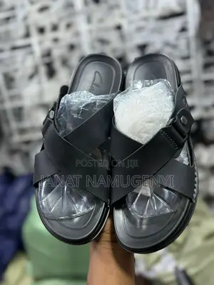 Black Cross Design Clark’S Open Shoes