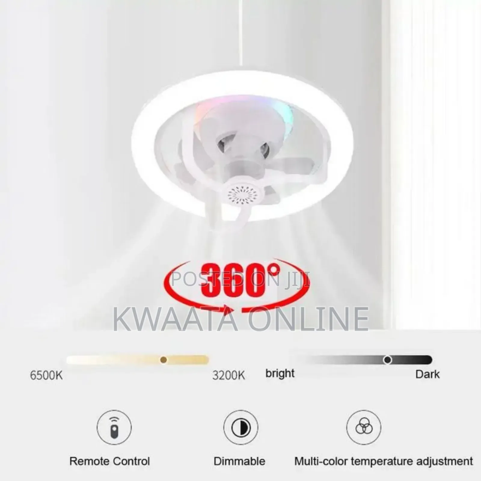 2in1 Rotating Ceiling Fan Light Lamp Remote Control Led Fan