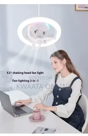 2in1 Rotating Ceiling Fan Light Lamp Remote Control Led Fan