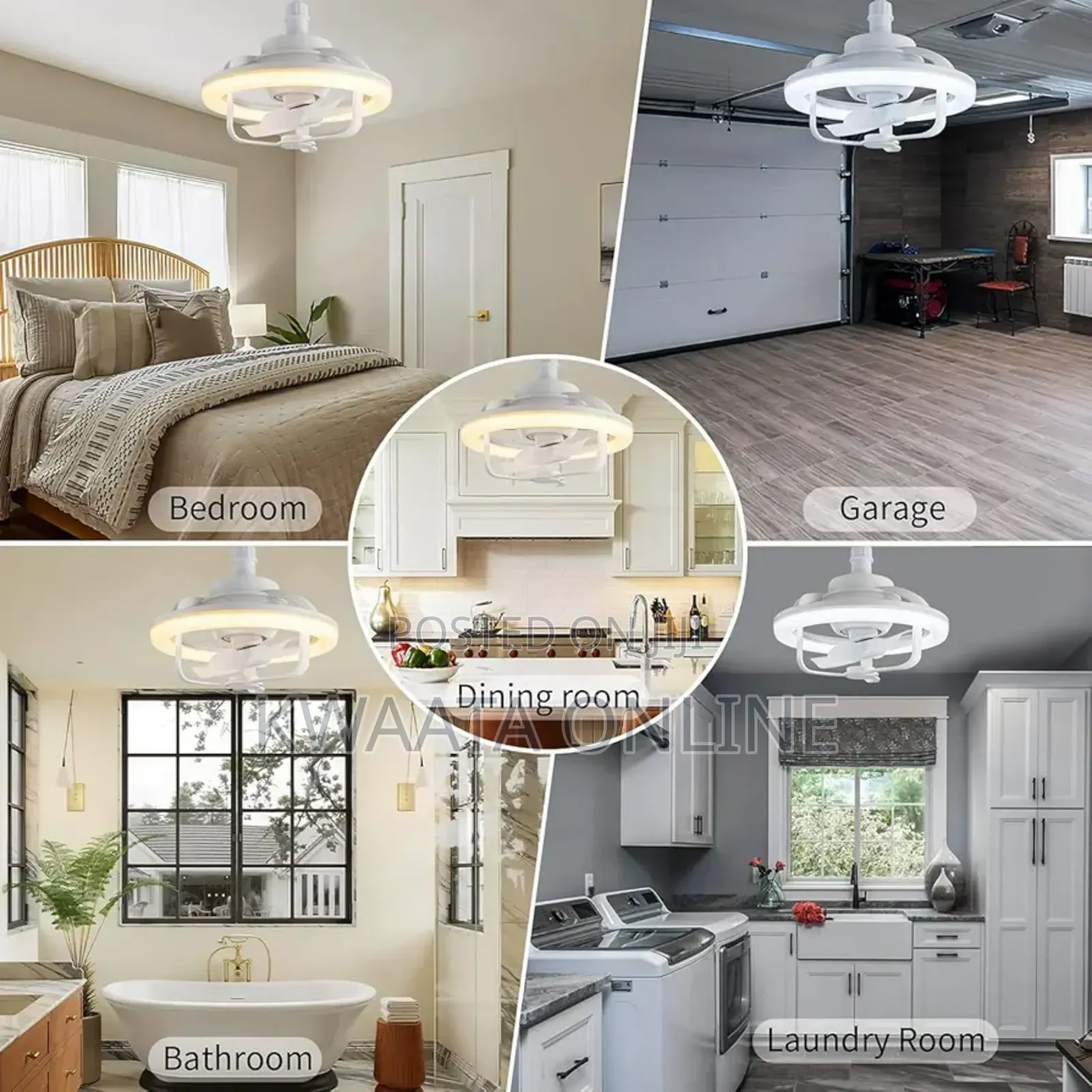 2in1 Rotating Ceiling Fan Light Lamp Remote Control Led Fan