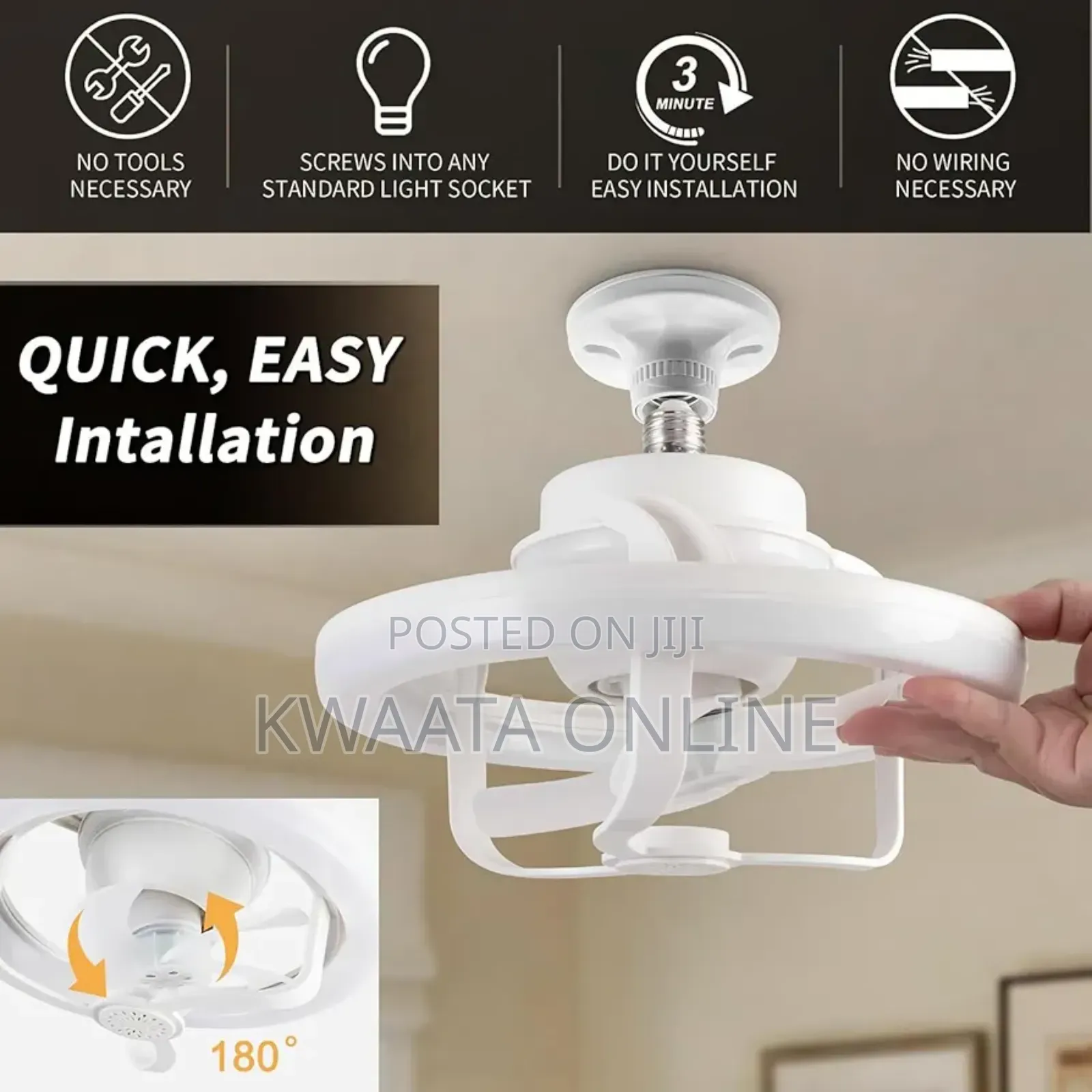 2in1 Rotating Ceiling Fan Light Lamp Remote Control Led Fan