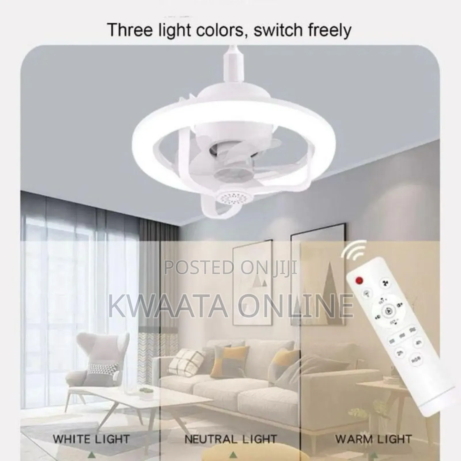 2in1 Rotating Ceiling Fan Light Lamp Remote Control Led Fan