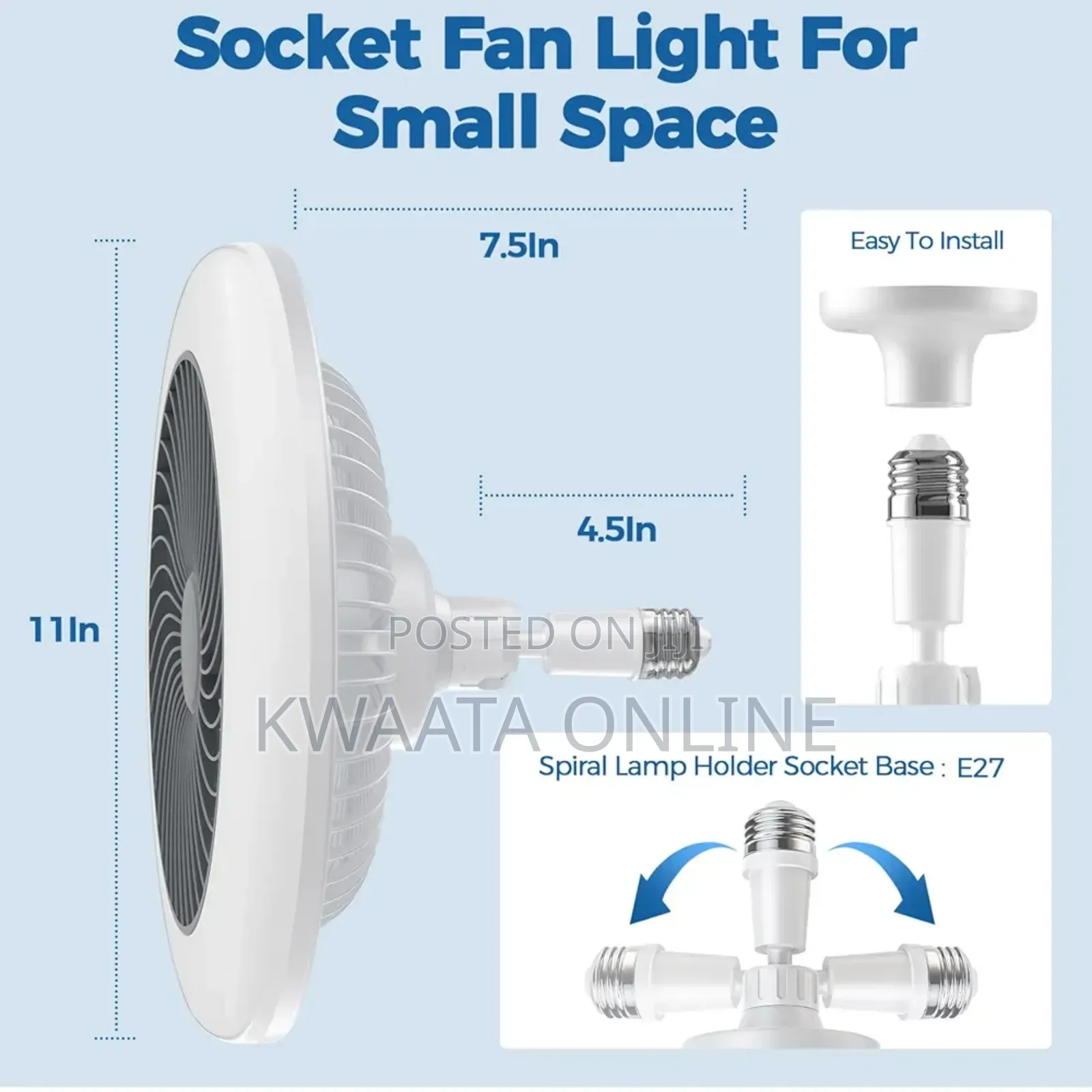2in1 Ceiling Fan and Light E27 30w Fan With Remote Control