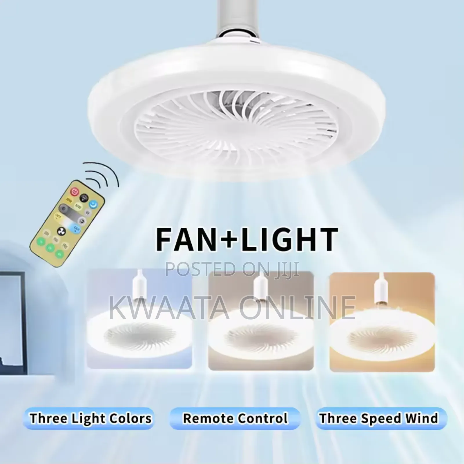 2in1 Ceiling Fan and Light E27 30w Fan With Remote Control