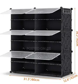 2 Column Shoe Rack Plastic Organizer for Home / Office Color