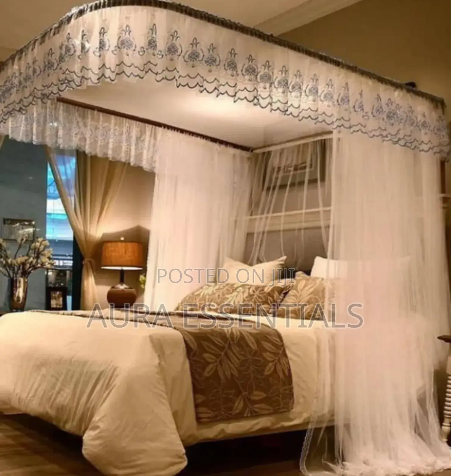 Rail Mosquito Net , U-Shaped Rail Bed Curtains 5by6 6by6