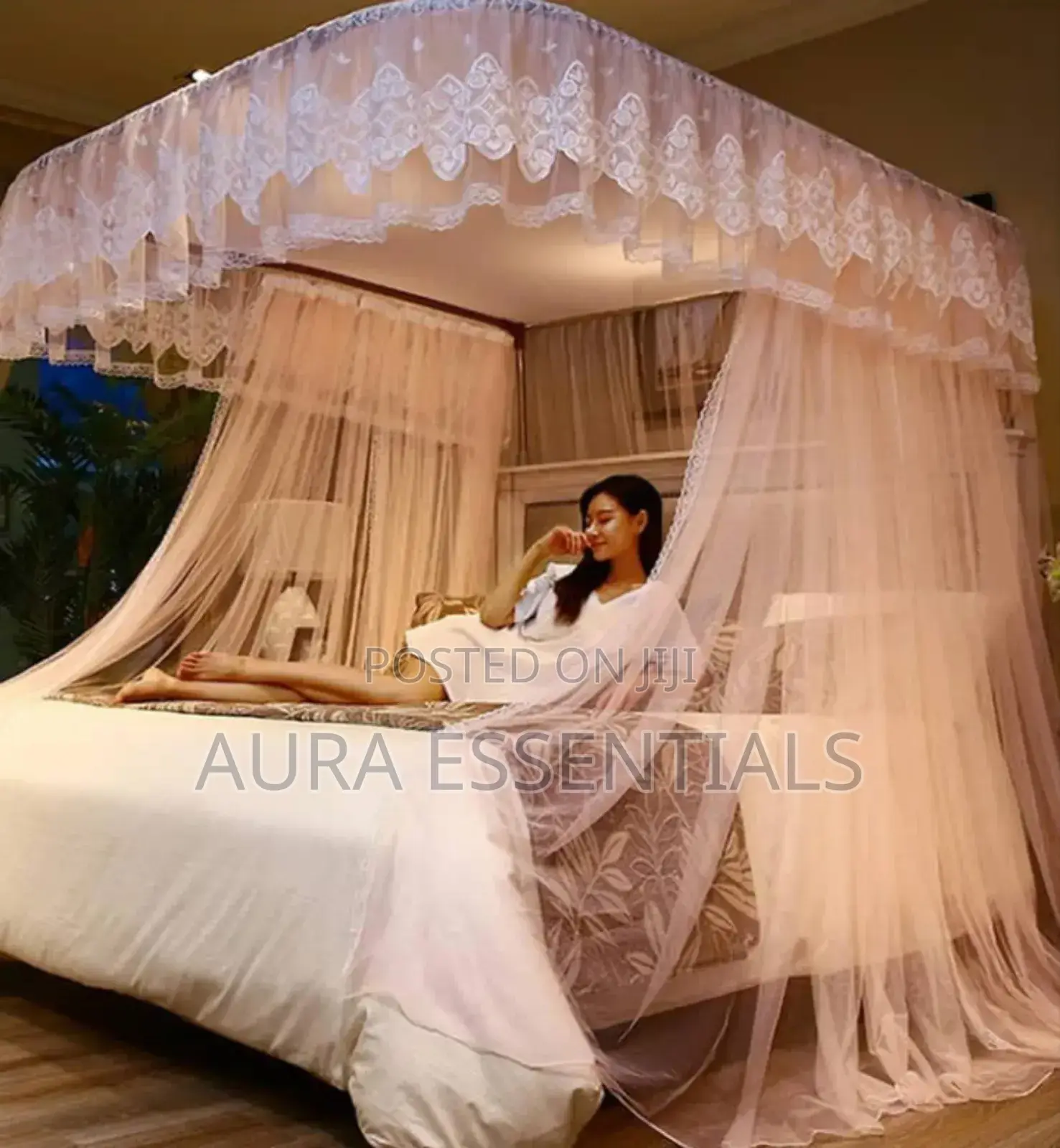 Rail Mosquito Net , U-Shaped Rail Bed Curtains 5by6 6by6