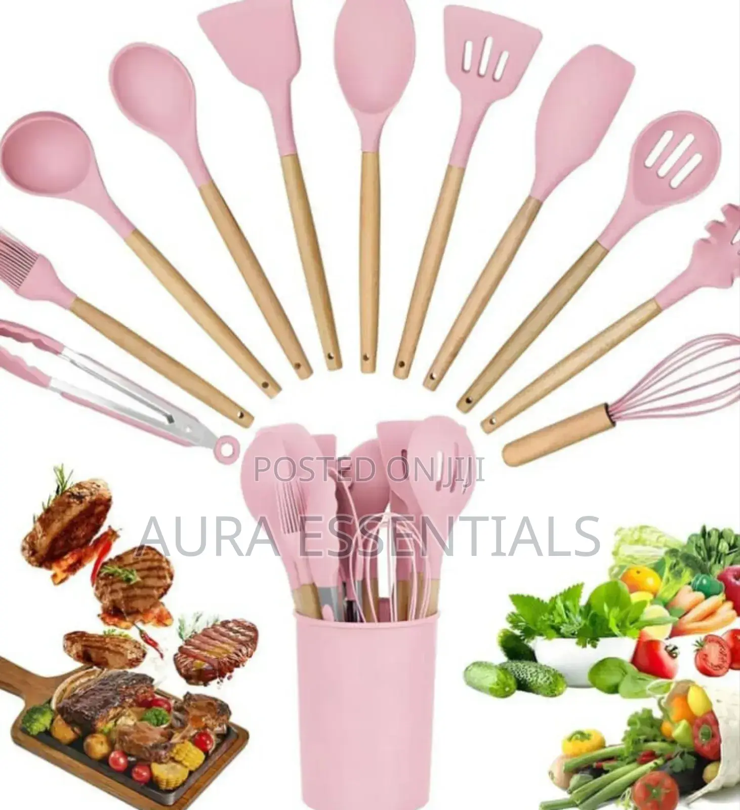 12pcs Kitchen Utensil Set Silicone Cooking Utensils Kit