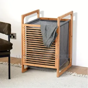 Portable Bamboo Laundry Hamper With Lid