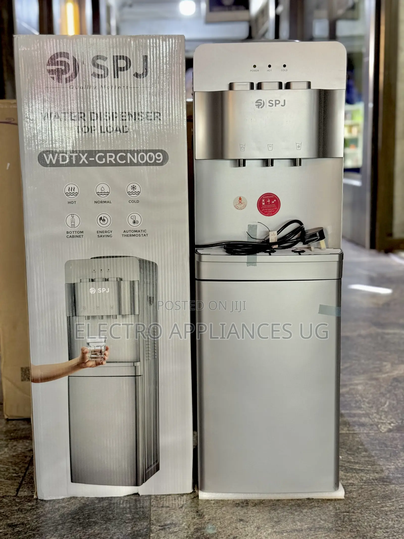 SPJ Hot Cold Water Dispenserwith a Storage Cabinet.