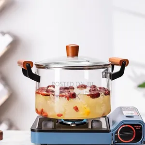 5.5l Transparent Glass Cooking Pot