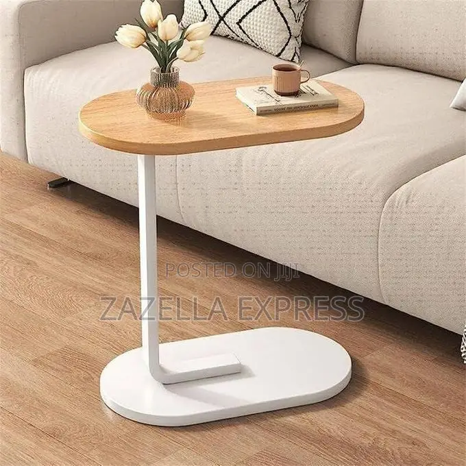 Small Oval C-Shaped Mini Nightstand Coffee Table