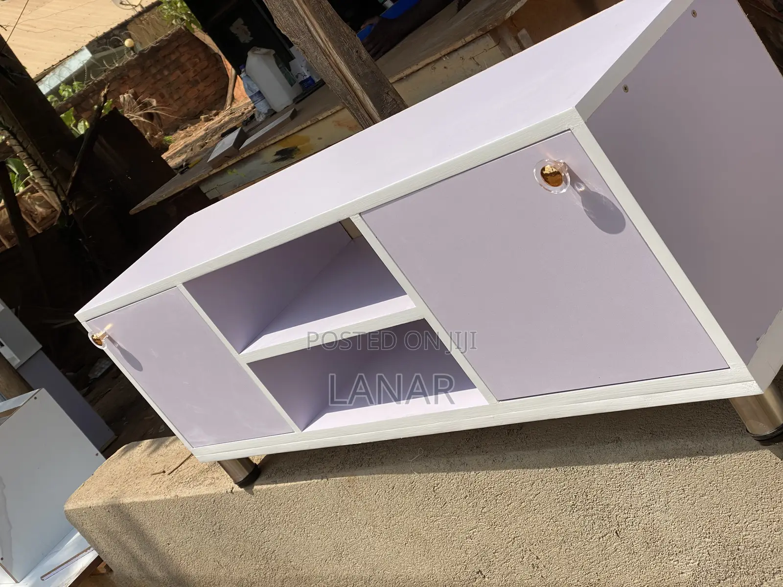 Tv Stand Golden White