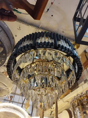 Large Black and Crystal Luxury Ceiling Light