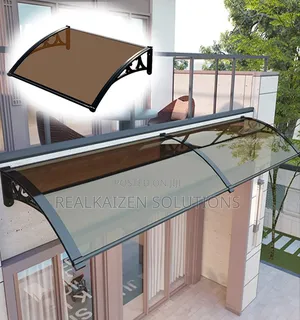 Aluminium Door| Brown Window Awnings Outdoor Canopy 120x80cm