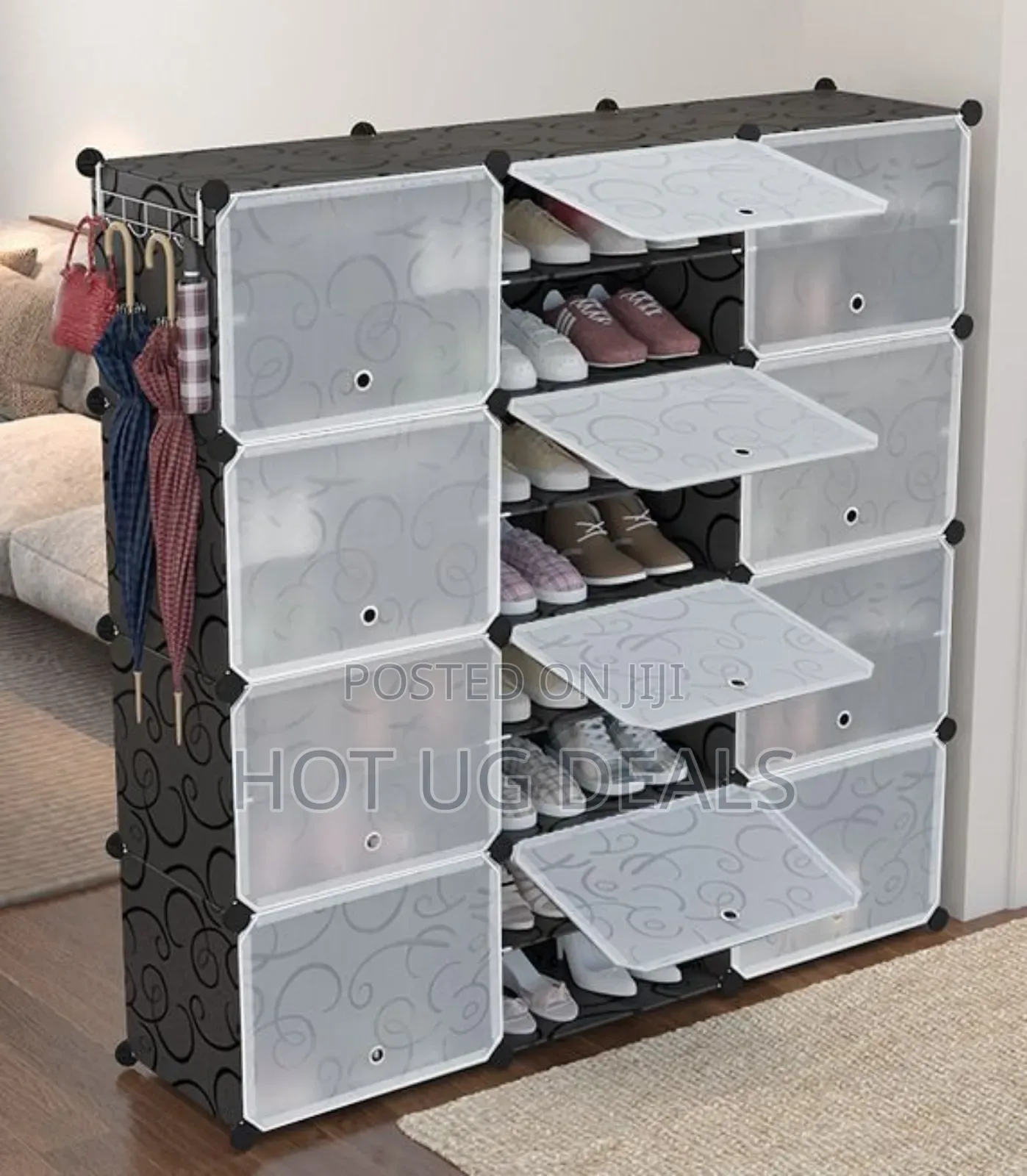 3 Column Portable Shoe Rack Storage Cabinet Organizer