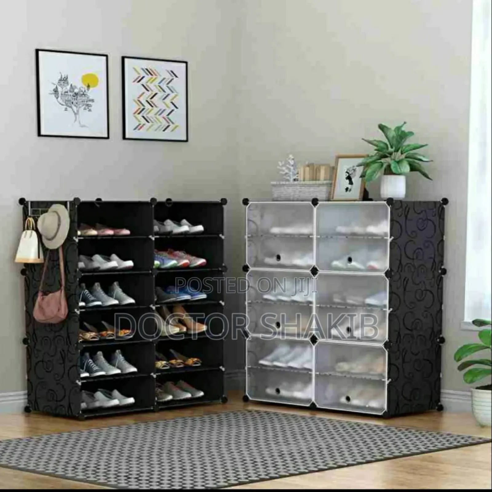 New 2 Column Shoe Rack Plastic Organizer for Home