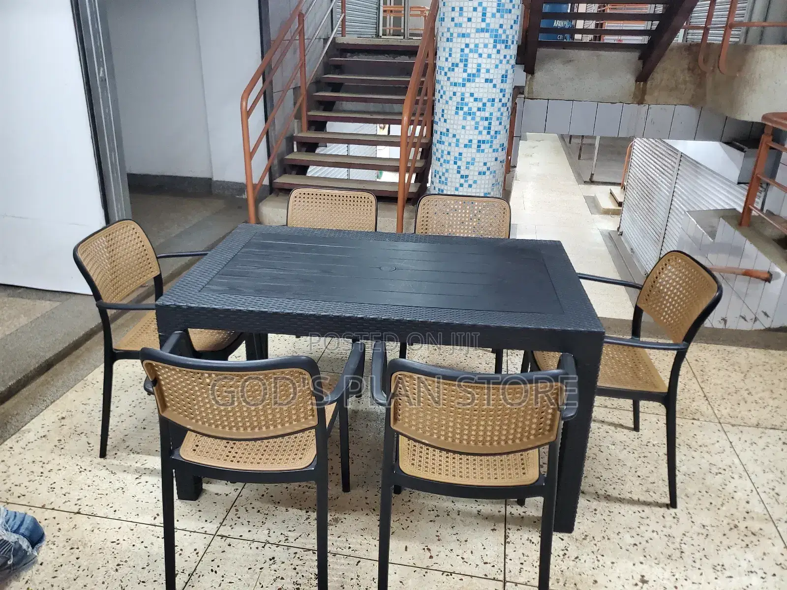 Hotel Rectangular Plastic Table and Chairs Set