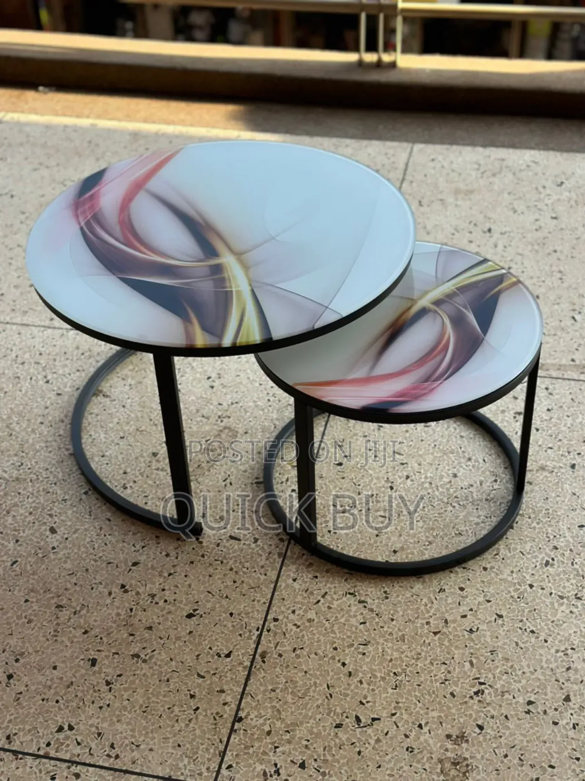 High-Quality Round Marble Coffee Set