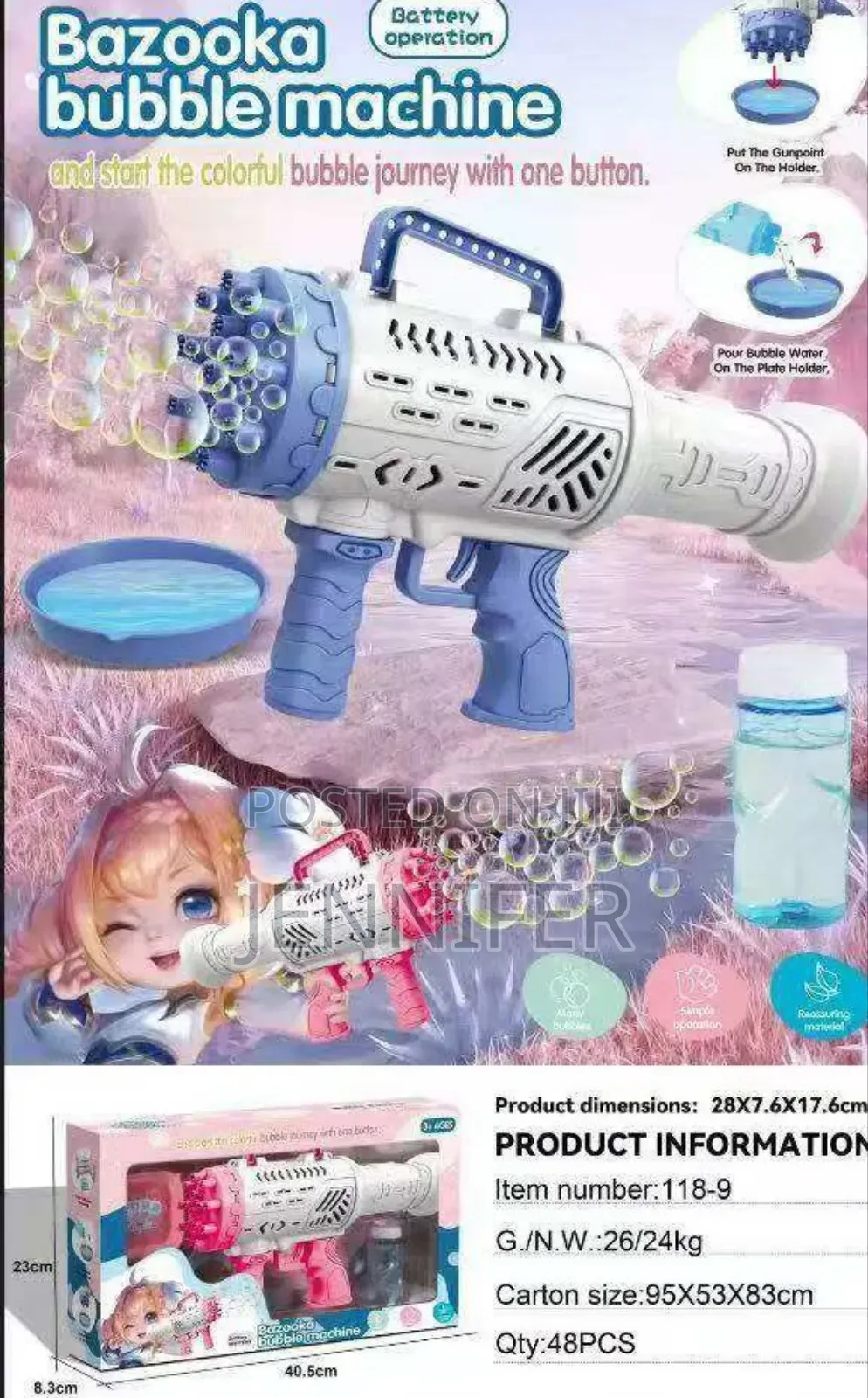 Kids Bazooka Bubble Machine Gun