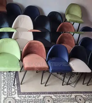 Generic Dining Room Chairs With Round Curved Backrest.