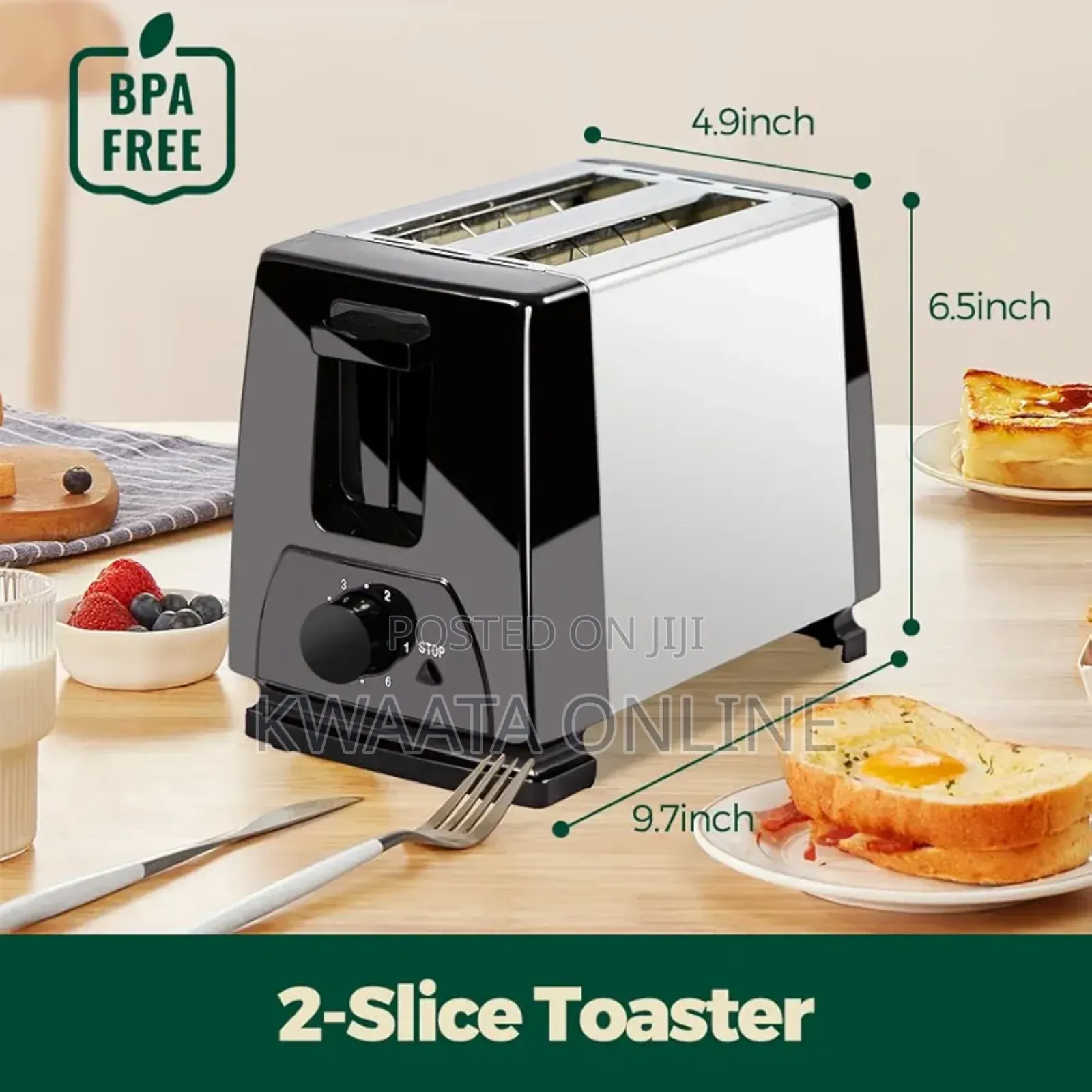 Sokany Automatic Electric 2 Slice Pop Up Bread Toaster