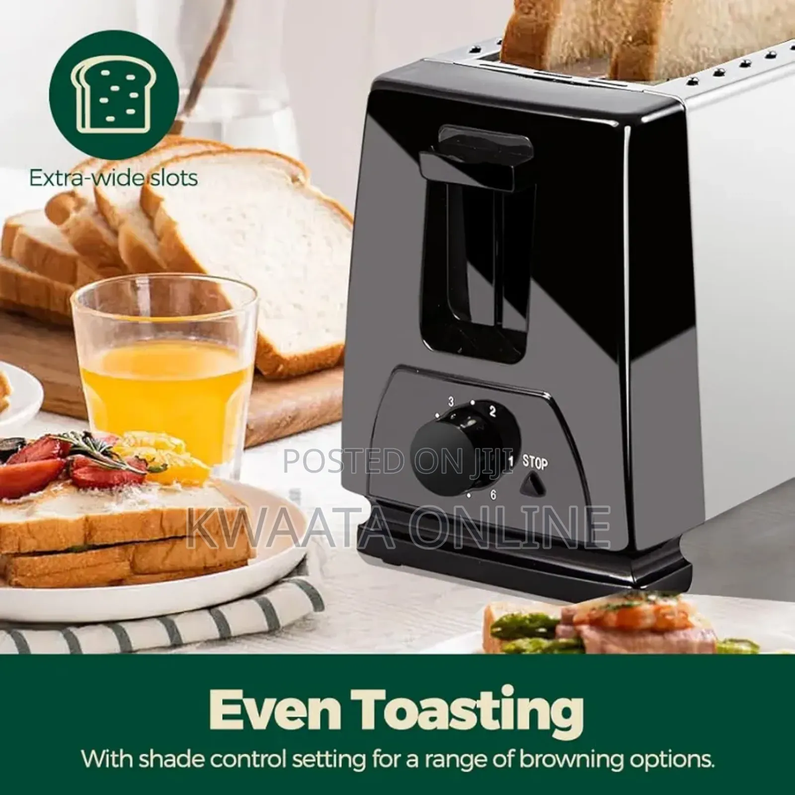 Sokany Automatic Electric 2 Slice Pop Up Bread Toaster