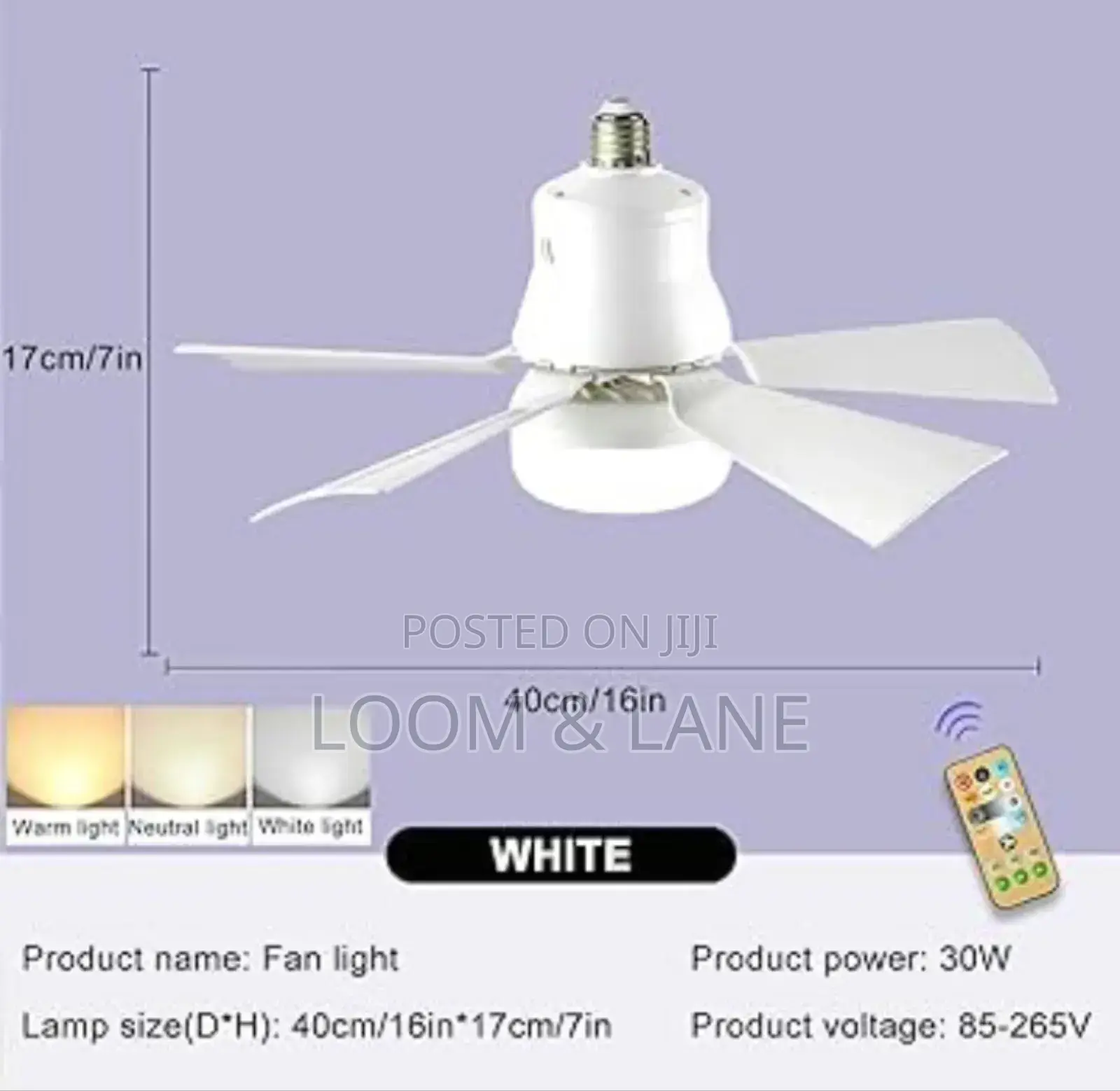 Electric Bulb With Fan and Remote