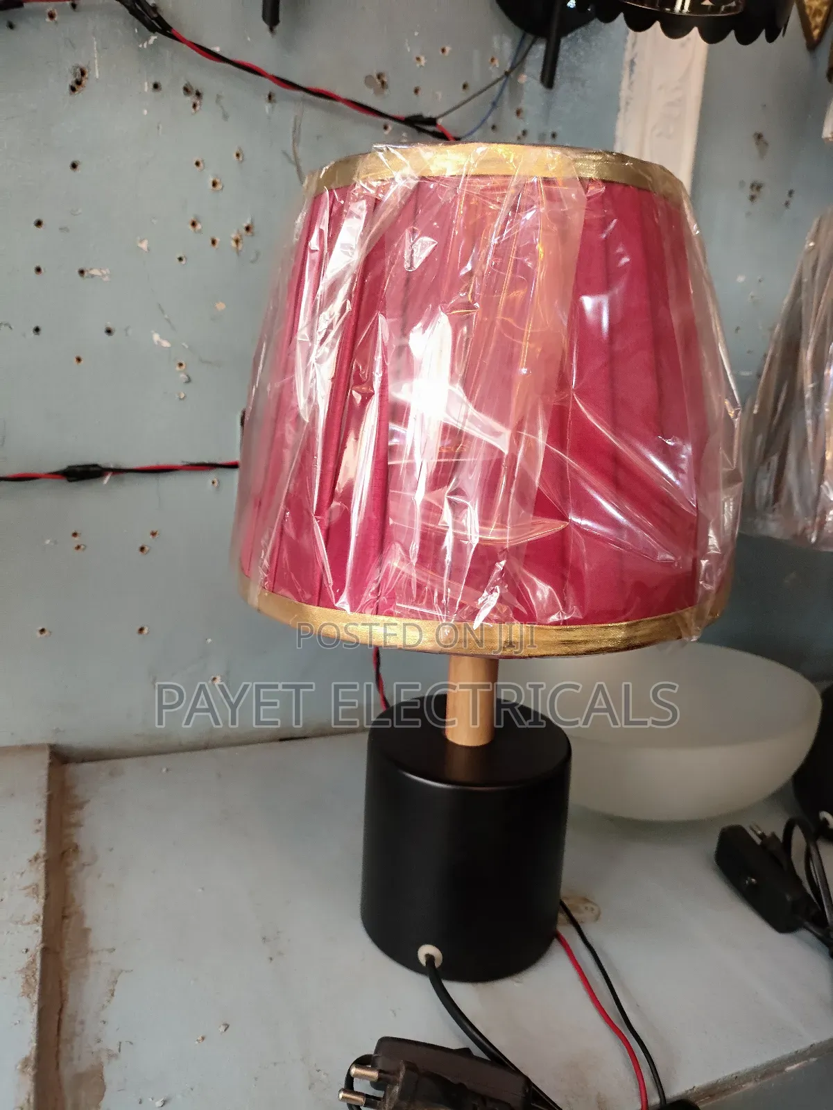 Red and Black Bedside Lamp