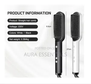 2-in-1 Electric Hair Straightener, Comb, Cutler PTC Heating