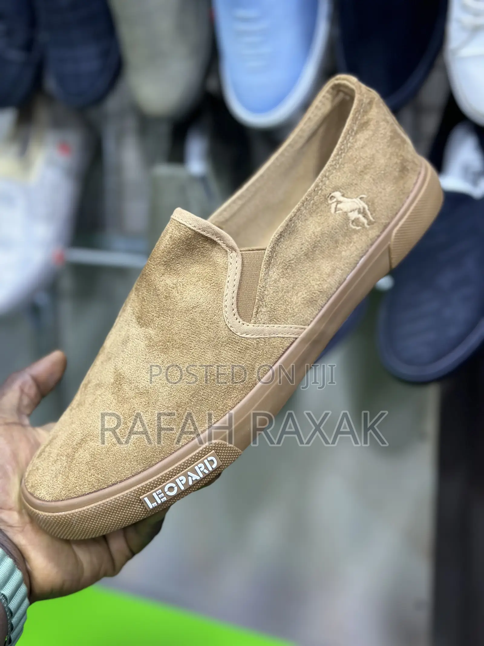 Men’S Classic Brown Suede Leopard Easy Shoes