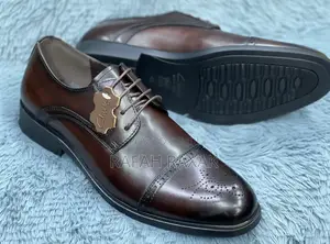 Original Men’S Dark Tan Clarks Oxford Gentle Leather Shoes