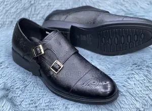 Original Classic Black Clarks Double Monk Strap Oxford Shoes
