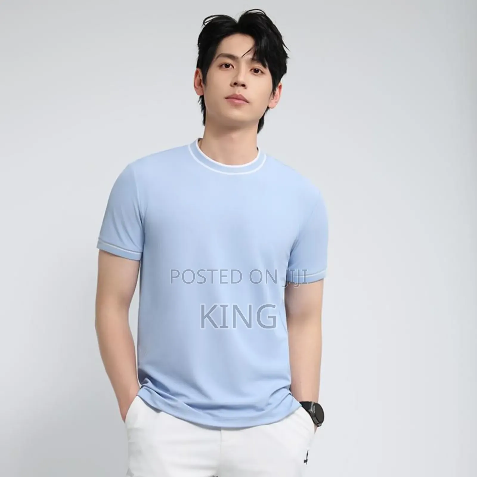 Sky Blue Crew Neck T-Shirts