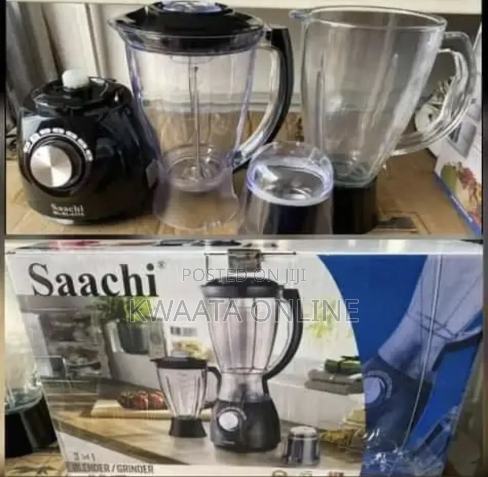 3 in 1 Saachi Nl-Bl 4376 Electric Blender-Black 1.5l