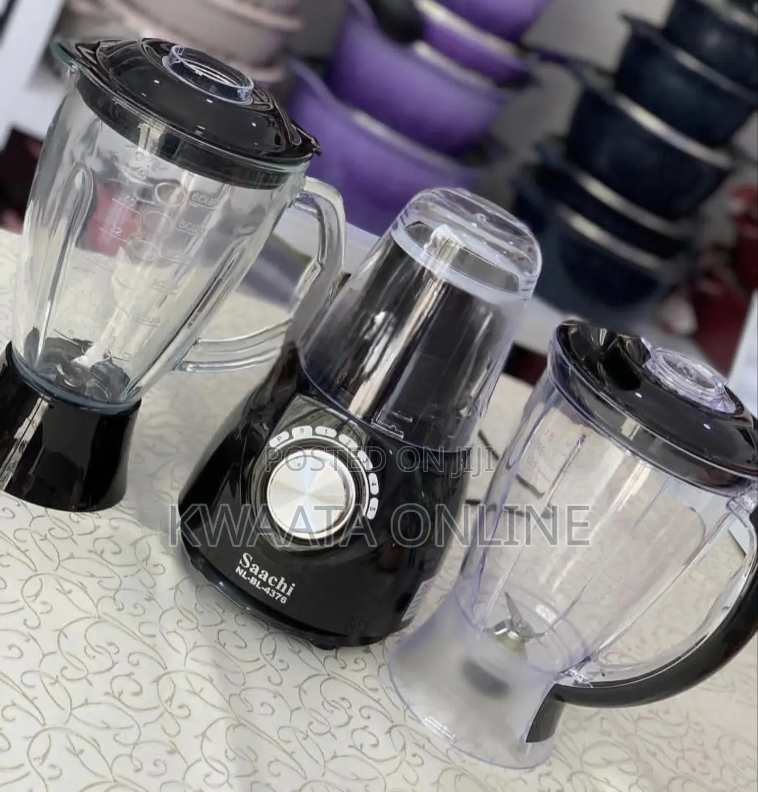 3 in 1 Saachi Nl-Bl 4376 Electric Blender-Black 1.5l