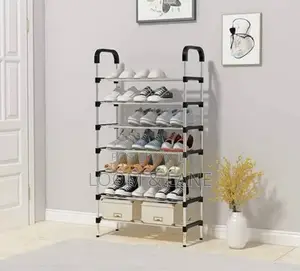 Metallic Shoe Rack 7 Layer Rack Stainless Steel